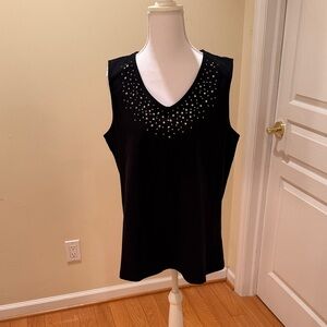 Coral Bay Black Studded Tank Top